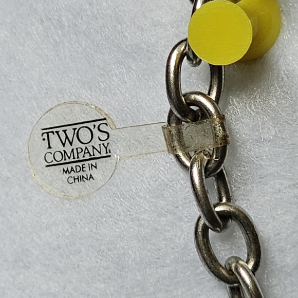 twos company charm necklace in bronze chain - Picture 5 of 7